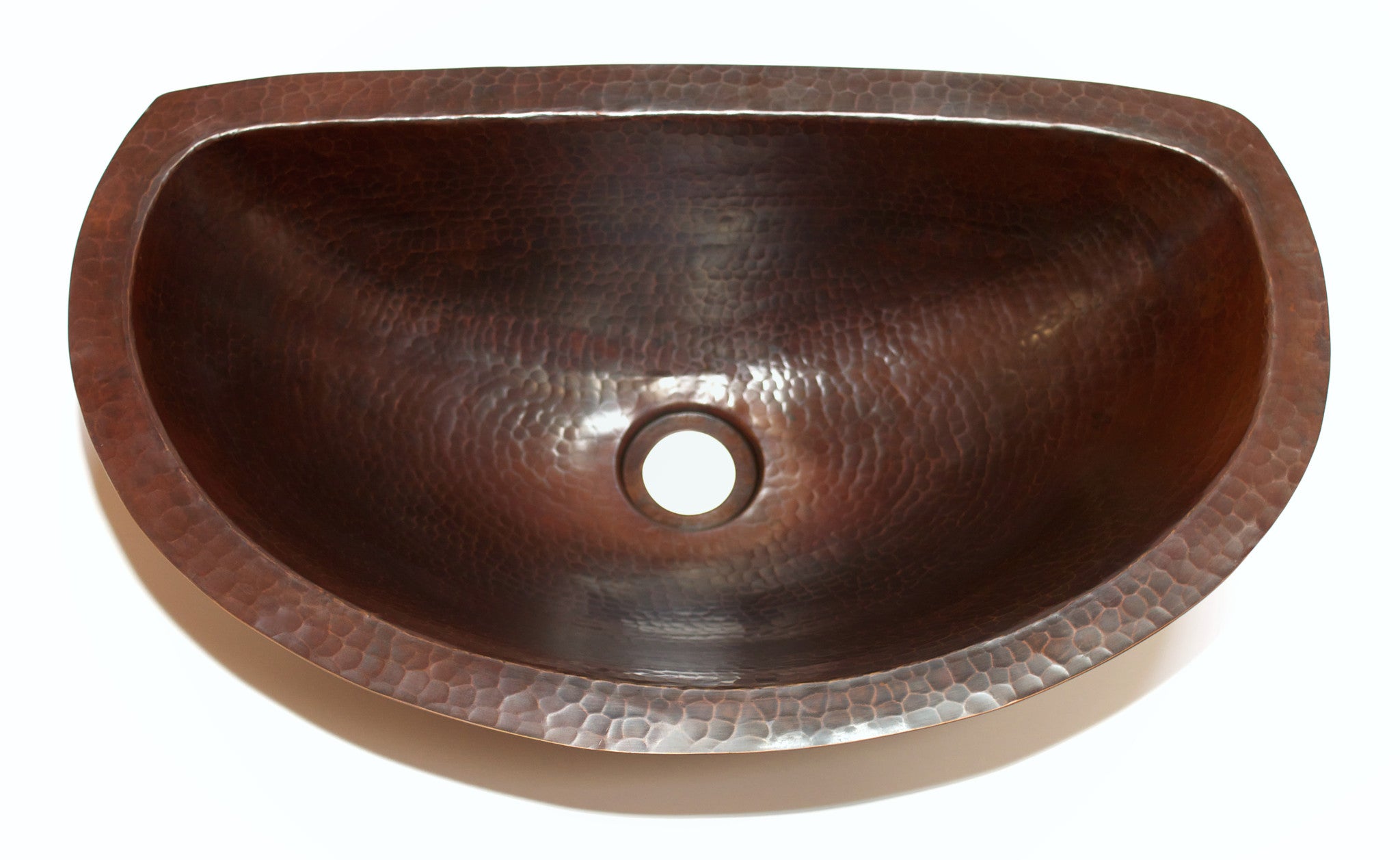 Oval Under Mount Bathroom Copper Sink with Flat Back and Flat Rim COPPER  ALCHEMY